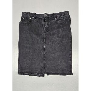 Lauren Ralph Lauren Denim Pencil Skirt Womens 10. Black‎ Vintage Y2K Midi